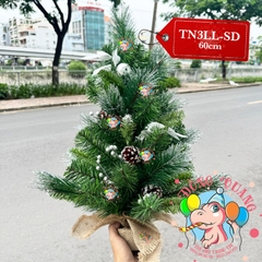 Cây thông mini 3 loại lá lăn kim tuyến