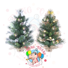 Cây thông mini 3 loại lá lăn kim tuyến