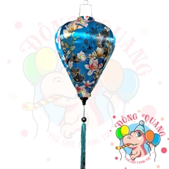 Lồng đèn Hội An vải bóng hoa văn - dáng tỏi