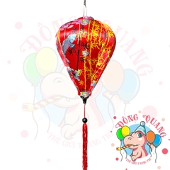 Lồng đèn Hội An vải bóng hoa văn - dáng tỏi