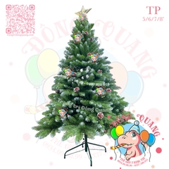 Cây thông đầu nhọn phun sơn gắn trái thông (cành treo)