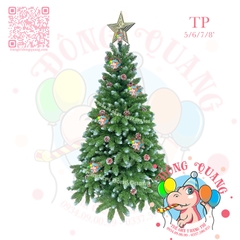 Cây thông đầu nhọn phun sơn gắn trái thông (cành treo)