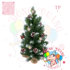 Cây thông mini đầu nhọn phun sơn gắn trái thông