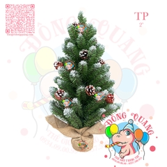 Cây thông mini đầu nhọn phun sơn gắn trái thông