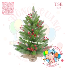 Cây thông mini PE 2 loại lá gắn cherry (TSE)