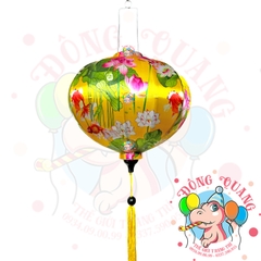 Lồng đèn Hội An vải bóng hoa văn - dáng tròn