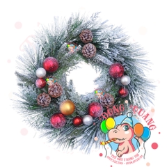 Vòng hoa 3 loại lá phủ tuyết