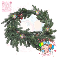 Vòng hoa nhánh thông 5 lá PE trang trí