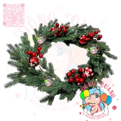 Vòng hoa nhánh thông 5 lá PE trang trí