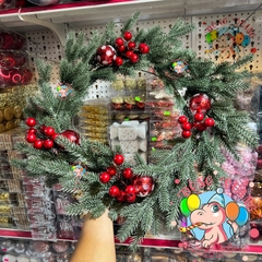 Vòng hoa nhánh thông 5 lá PE trang trí