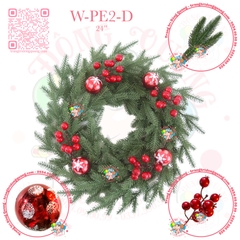 Vòng hoa nhánh thông 5 lá PE trang trí