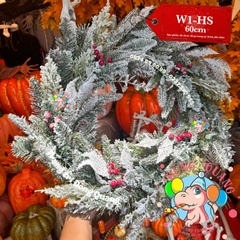 Vòng hoa 5 loại lá đầu vuốt nhọn phủ tuyết cherry