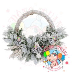 Vòng hoa bố lá yến mạch phủ tuyết