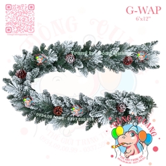 Dây trang trí 2 loại lá phủ tuyết trái thông