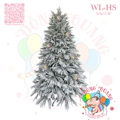 Cây thông PE, PVC lá rủ phủ tuyết (cành tự động xoè)