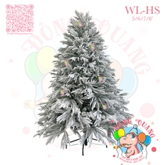 Cây thông PE, PVC lá rủ phủ tuyết (cành tự động xoè)