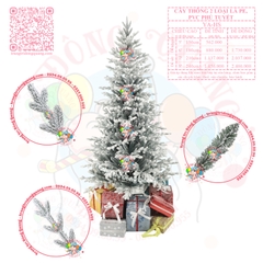 Cây thông 2 loại lá PE, PVC phủ tuyết