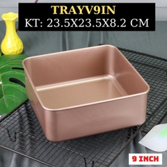 KHAY NƯỚNG BÁNH BÔNG LAN PHOMAI ĐÀI LOAN ĐÁY LIỀN CAO 8 CM X 9INCH CHỐNG DÍNH CAO CẤP - TRAYV9IN