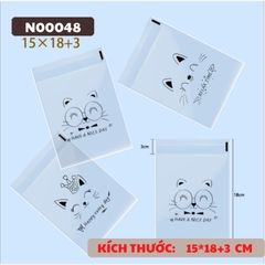 TÚI ĐỰNG BÁNH LÁT SANDWICH DONUT SET 100 TÚI HÌNH MÈO 15*18+3 - N00048