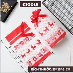 TÚI ĐỰNG BÁNH KẸO HÌNH GIÁNG SINH CÓ DÂY RÚT 23*15*6 CM SET 50 TÚI - C10018