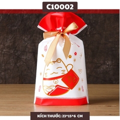 TÚI ĐỰNG BÁNH KẸO HÌNH GIÁNG SINH CÓ DÂY RÚT 23*15*6 CM SET 50 TÚI - C10002