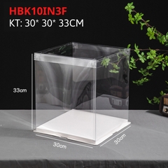 HBK10IN3F - HỘP BÁNH KEM MICA 10 INCH 3 TẦNG KT 30*30*33 CM