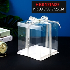 HBK12IN2F - HỘP BÁNH KEM MICA 12 INCH 3 TẦNG KT 33.5*33.5*25 CM