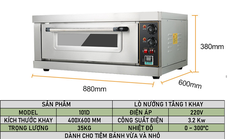 LÒ NƯỚNG SÀN 1 TẦNG 1 KHAY CÓ ĐỒNG HỒ HẸN GIỜ - OVEN1T1K