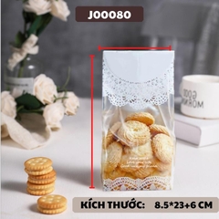 TÚI BÁNH QUY COOKIES LỚN SET 50 TÚI HÌNH HOA TUYẾT 8.5*23+6 CM - J00080