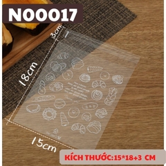 TÚI ĐỰNG BÁNH LÁT SANDWICH DONUT SET 100 TÚI HOA VÂN BÁNH  15*18+3 - N00017