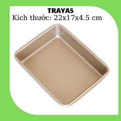 KHAY NƯỚNG BÁNH A5 KÍCH THƯỚC 22X17 CM CHỐNG DÍNH MÀU VÀNG - TRAYA5