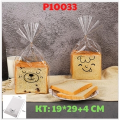 TÚI ĐỰNG BÁNH LÁT SANDWICH DONUT SET 50 TÚI HÌNH GẤU  19*29+4 CÓ KÈM DÂY CỘT- P10033