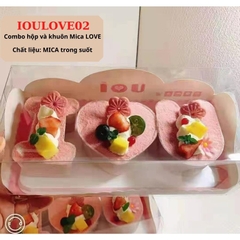 Hộp Mica chữ I Love U đựng Bánh Mousse Bộ Khuôn Mica chữ LOVE - IOULOVE02