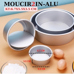 KHUÔN TRÒN ĐẾ RỜI  ĐK 11.5 CM - 2 INCH BẰNG NHÔM - MOUCIR2IN-ALU