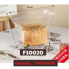 TÚI ĐỰNG BÁNH MÌ SANDWICH HOA CÚC CHỮ LOVE YOU SET 50 TÚI CAO CẤP - F10020