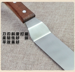 Dao chà láng gấp trét kem bánh gato cán gỗ 10inch dài 37 cm - DAOGAPGO370