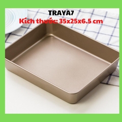 KHAY NƯỚNG BÁNH A7 KÍCH THƯỚC 35X25 CM CHỐNG DÍNH MÀU VÀNG - TRAYA7