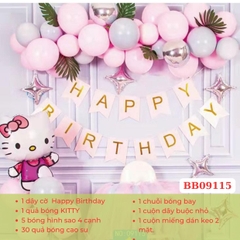 BB09115 - BỘ BONG BÓNG TRANG TRÍ SINH NHẬT HÌNH MÈO HELLO KITTY