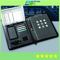 Cặp da cao cấp Kèm PIN sạc dự phòng không dây Đựng Ipad Hồ Sơ Tài Liệu giấy A4 Đa Năng Nhiều Ngăn - CAPDASACKDAY