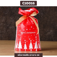 TÚI ĐỰNG BÁNH KẸO HÌNH GIÁNG SINH CÓ DÂY RÚT 23*15*6 CM SET 50 TÚI - C10016