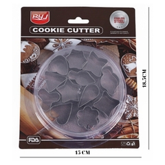 KHUÔN NHẤN COOKIES BÁNH QUY BỘ 12 MẪU KHUÔN  - CBQUI12MAU