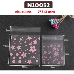 TÚI ĐỰNG BÁNH KẸO HOA VĂN HỒNG ĐẸP SET 100 TÚI MẪU MỚI 2021 7*7+3 - N10052