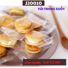 TÚI ĐỰNG BÁNH QUY SET 100 TÚI TRONG SUỐT HÀN NHIỆT  4.5*7.5 - J200010