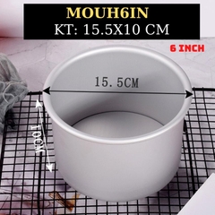 Khuôn Tròn Nhôm ĐÁY CAO 10 CM X 6INCH Nướng Bánh Bông Lan Gato Sinh Nhật - MOUH6IN