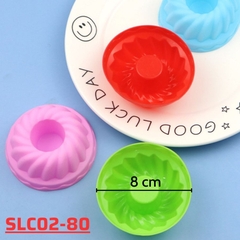 SLC02-80 - Khuôn Bánh Chiffon Silicon ĐK 8 cm Làm Bánh Râu Câu Hình Tròn Sinh Nhật Décor DIY Chịu Nhiệt Cao