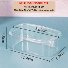 HỘP BÁNH MOUSSE PUDDINING CÓ NẮP TRONG SUỐT SANG TRỌNG - MOUSSPP280ML
