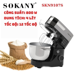 Máy Nhồi Bột Đánh Trứng Đánh Kem Để Bàn Sokany 4 Lít Đa Năng Gia Đình 800w Cao Cấp Nhào Trộn Bột Tốt Nhất - SKNKF9107S
