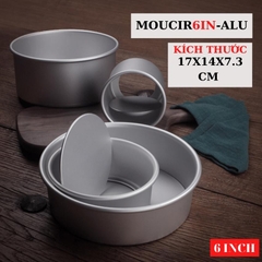 Khuôn Tròn Nhôm 6 INCH Nướng Bánh Bông Lan Gato Sinh Nhật - MOUCIR6IN-ALU