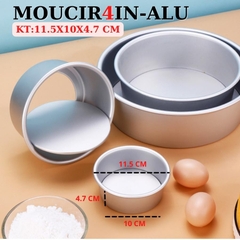 KHUÔN TRÒN ĐẾ RỜI 11.5 CM - 4 INCH BẰNG NHÔM - MOUCIR4IN-ALU