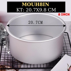 Khuôn Tròn Nhôm ĐÁY CAO 10 CM X 8INCH Nướng Bánh Bông Lan Gato Sinh Nhật - MOUH8IN